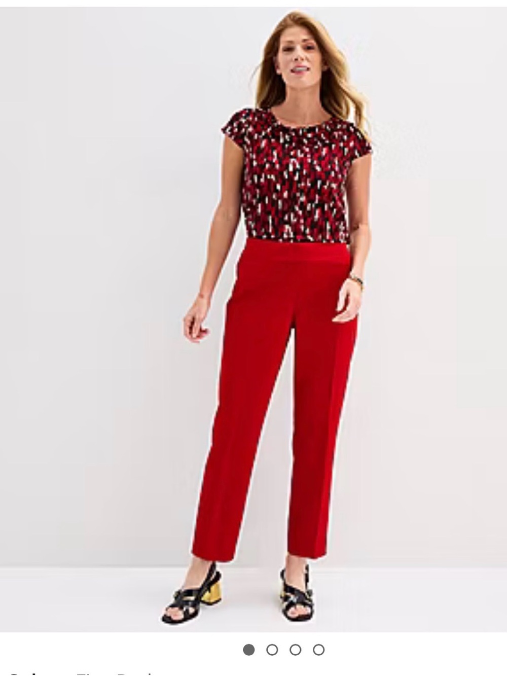 Black Label by Evan Picone Fire Red Trousers 16 Straight Leg (Runs like 14) - Picture 11 of 11